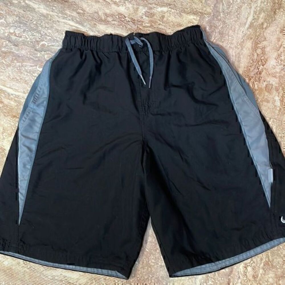 Nike men’s black/gray swim trunks. Size S.